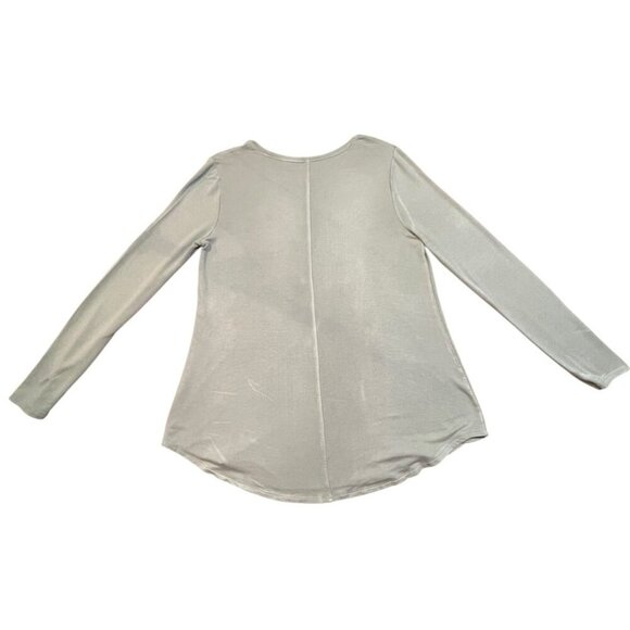 Daily Ritual Sage Super Soft Terry Long Sleeve Shirt With Shirttail Hem SIZE-XL - Picture 4 of 7